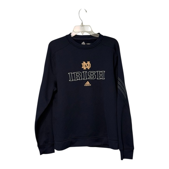 ADIDAS NOTRE DAME IRISH ClimaWarm Crew Neck Sweater Pullover Medium Clean - Picture 1 of 8